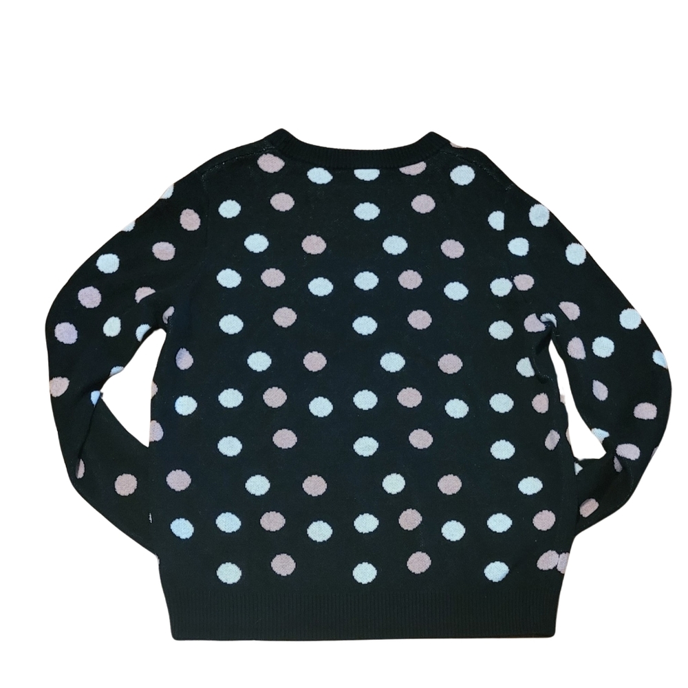 50% or more! Popsugar Black with pink and tan Polka Dot pattern large